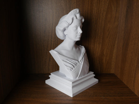 Queen Elizabeth II Bust - Royal History Statue | British Monarch Sculpture Decor