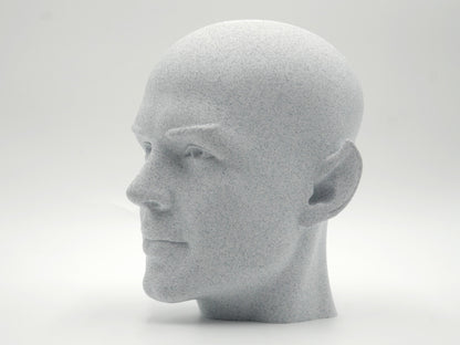 Bald Spock Bust – Minimalist Vulcan Sculpture | 3D Printed Sci-Fi Statue for Office & Library Decor