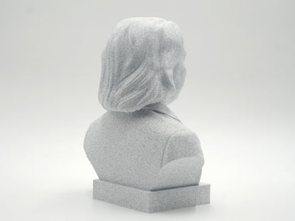 Michio Kaku Bust Sculpture – 3D Printed Bust | Paintable Marble Statue for Science Office Decor