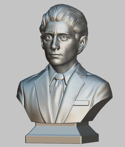 Franz Kafka Bust Sculpture – 3D Printed Bust | Gilded Booktok Statue for Office Bookshelf Decor