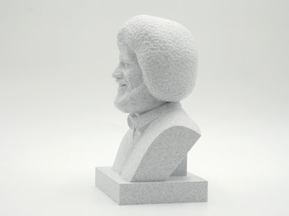 Bob Ross Bust Sculpture – 3D Printed Bust for Office & Library Decor