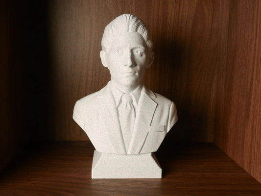 Franz Kafka Bust Sculpture – 3D Printed Bust | Gilded Booktok Statue for Office Bookshelf Decor