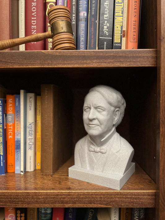 Thomas Edison Bust – 3D Printed Inventor Sculpture | Dry Brush Painted Decor