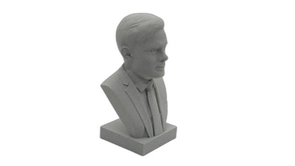 Alan Turing Bust – 3D Printed Sculpture | Computer Scientist Statue with Hand Painted Finish