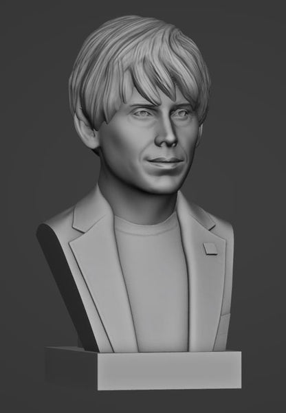 Brian Cox Bust - 3D Printed Physicist Statue | Cosmic Decor for Home Office