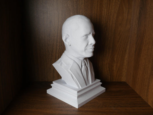 Obama Bust Sculpture – 3D Printed Presidential Statue for Office, Library, Classroom Decor