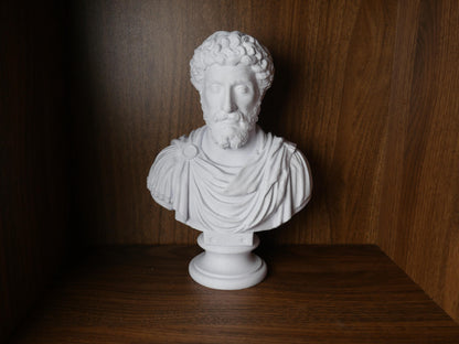 Marcus Aurelius Bust | Roman Emperor Statue for Office & Library Display