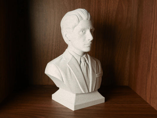 Franz Kafka Bust Sculpture – 3D Printed Bust | Gilded Booktok Statue for Office Bookshelf Decor