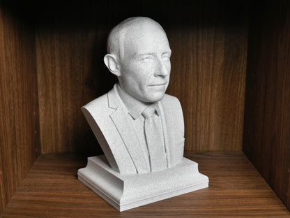 Oppenheimer Bust Sculpture – 3D Printed Physicist Statue For Home Office Decor