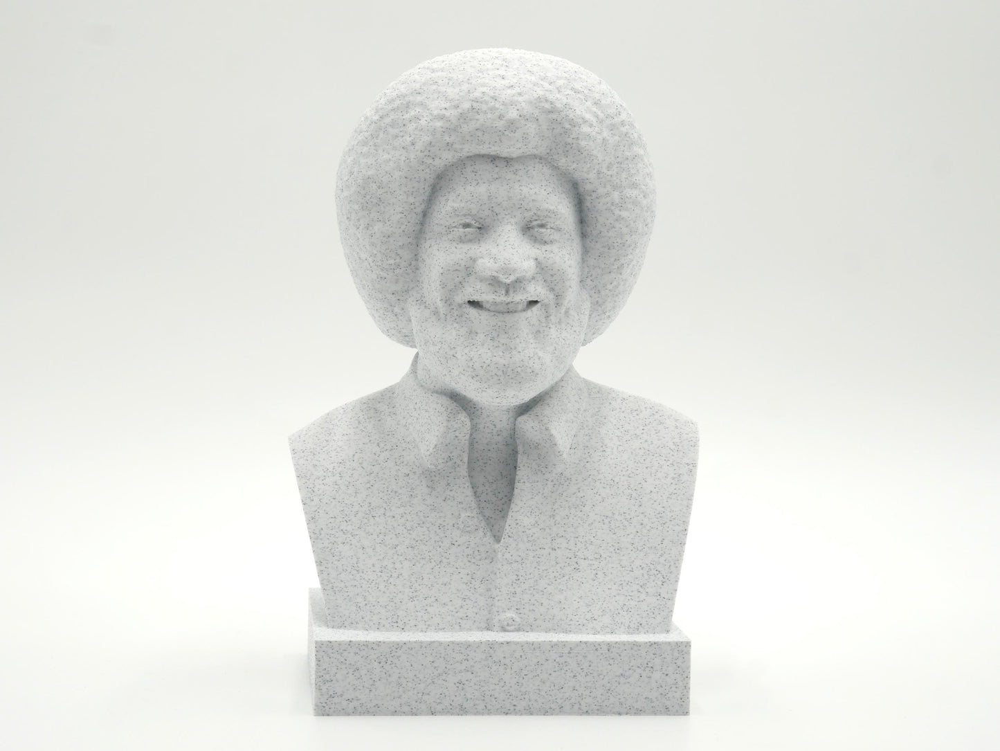 Bob Ross Bust Sculpture – 3D Printed Bust for Office & Library Decor