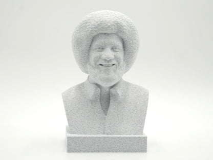 Bob Ross Bust Sculpture – 3D Printed Bust for Office & Library Decor