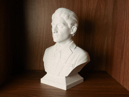 Franz Kafka Bust Sculpture – 3D Printed Bust | Gilded Booktok Statue for Office Bookshelf Decor