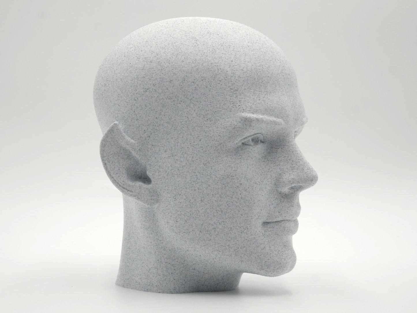 Bald Spock Bust – Minimalist Vulcan Sculpture | 3D Printed Sci-Fi Statue for Office & Library Decor