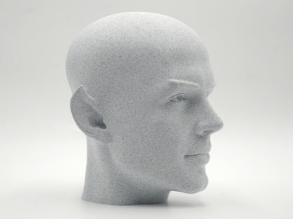 Bald Spock Bust – Minimalist Vulcan Sculpture | 3D Printed Sci-Fi Statue for Office & Library Decor