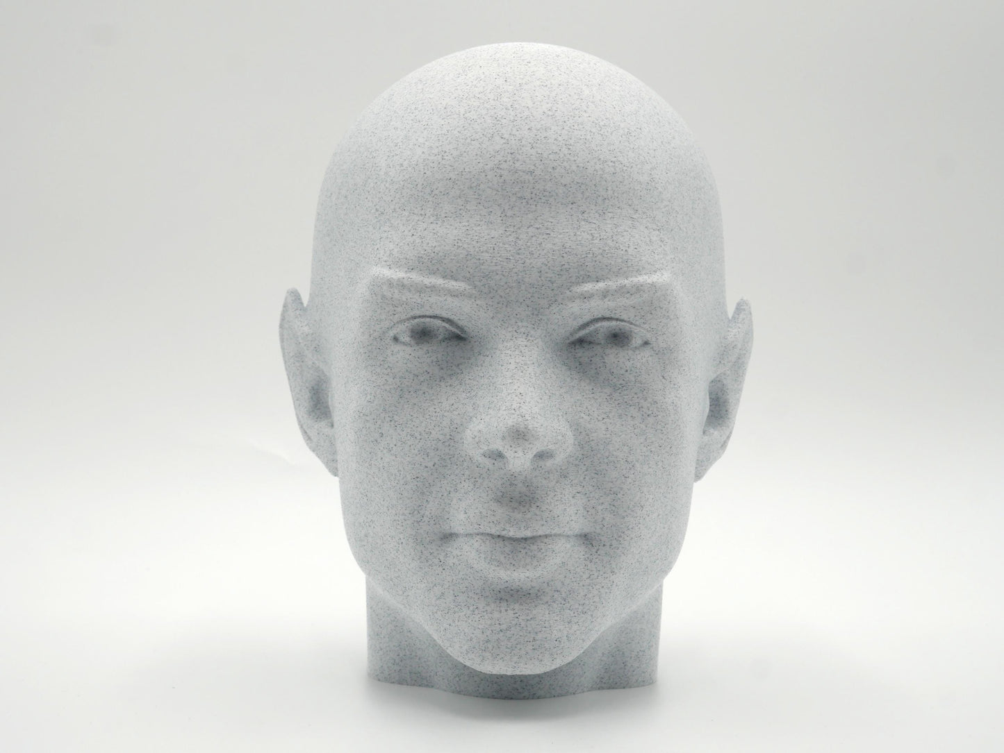 Bald Spock Bust – Minimalist Vulcan Sculpture | 3D Printed Sci-Fi Statue for Office & Library Decor
