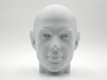 Bald Spock Bust – Minimalist Vulcan Sculpture | 3D Printed Sci-Fi Statue for Office & Library Decor