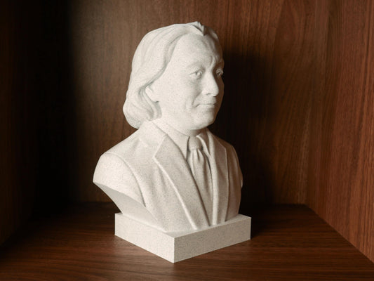 Michio Kaku Bust Sculpture – 3D Printed Bust | Paintable Marble Statue for Science Office Decor
