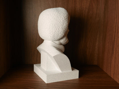 Bob Ross Bust Sculpture – 3D Printed Bust for Office & Library Decor