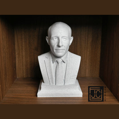 Oppenheimer Bust Sculpture – 3D Printed Physicist Statue For Home Office Decor