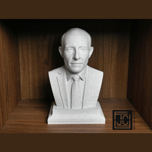 Oppenheimer Bust Sculpture – 3D Printed Physicist Statue For Home Office Decor