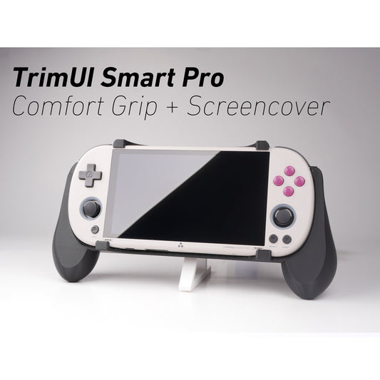 Felt TrimUI Smart Pro Thick Grip 2-in-1 Reversible Screen Cover & Thick Comfort Grip Case with Felt Wrap Ergonomic TRIMUI 2n1 Deluxe