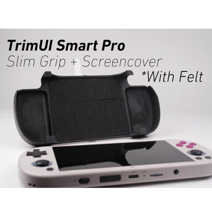 Felt TrimUI Smart Pro Slim Grip 2-in-1 Reversible Screen Cover & Slim Comfort Grip Case with Felt Wrap Ergonomic TRIMUI Handheld 2n1 Deluxe