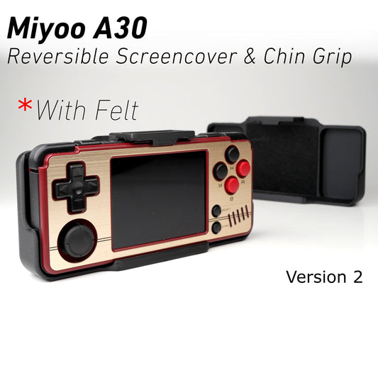 Felt Miyoo A30 Grip 2-in-1 A30 Screen Cover Reversible Comfort Grip Felt Lining Case with Felt Wrap Ergonomic Miyoo Handheld two in one