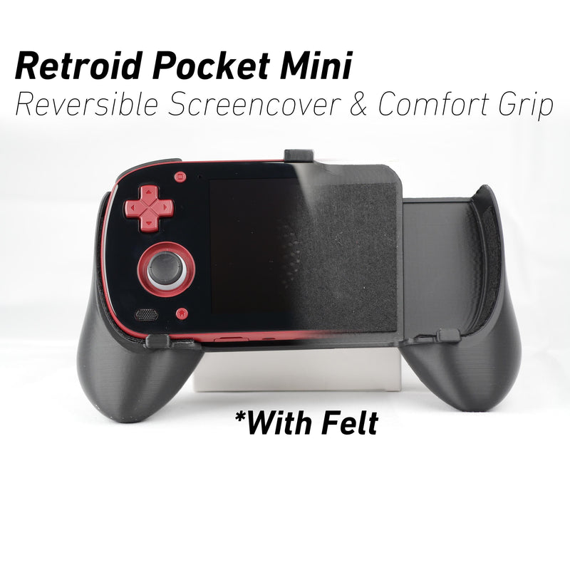 Felt Retroid Pocket Mini Grip 2-in-1 Reversible Screen Cover & Thick Comfort Grip Case with Felt Wrap Ergonomic RP Mini Handheld 2n1 Deluxe