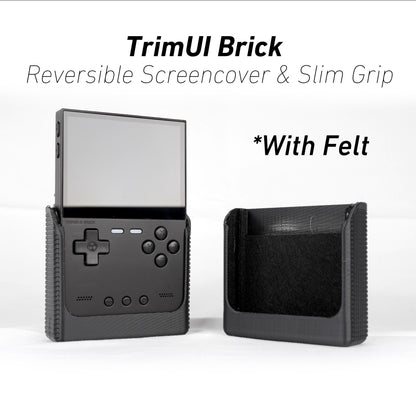 TrimUI Brick Reversible Screen Cover Slim Chin Grip Felt Screen Protector | Gaming Handheld Protection with Fun Textured Pattern for Fidgets
