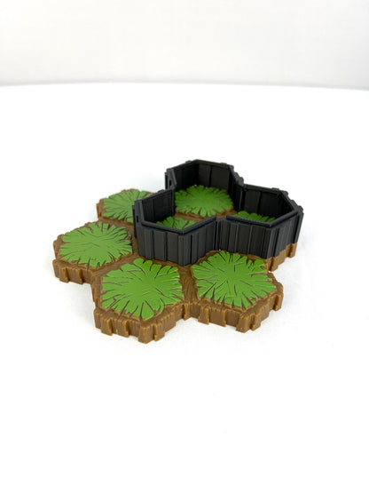 Hero Scape Riser Pieces Pack | Grow Your Landscape Battle Arena | Paintable Miniature Board Game | Connects with Existing Terrain Hex Tiles