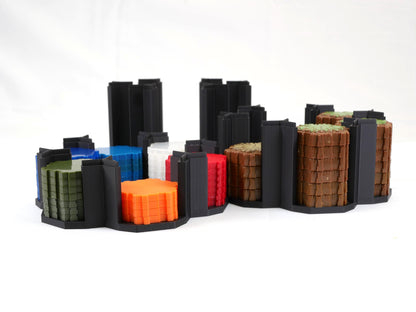 Hero Scape Single Hex Organizer | Stack and Maintain Your Single Hex Pieces | Paintable Miniature Board Game | Bin Box Container Storage
