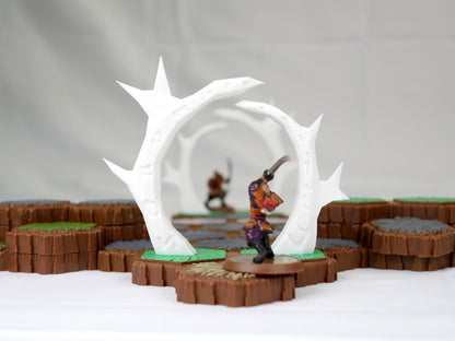 Hero Scape Obstacle Interactive Viking Portal | Tabletop Terrain Hex Pieces | Paintable Miniature Board | DnD Role Play Game Upgrade Tile