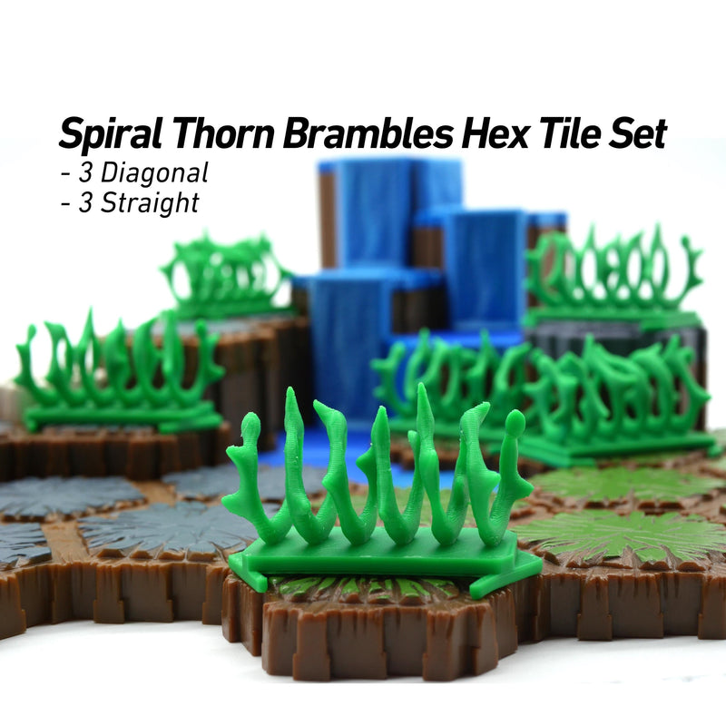 Spiral Thorn Brambles Hero Scape Single Hex Obstacle | Tabletop Terrain Piece | Miniature Board Game | DnD Role Play Game Upgrade Tile Kit