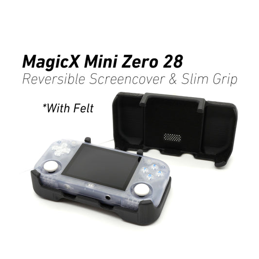 MagicX Mini Zero 28 Grip 2-in-1 Zero 28 Screen Cover Reversible Comfort Grip Felt Lining Case with Felt Wrap Ergonomic Handheld two in one