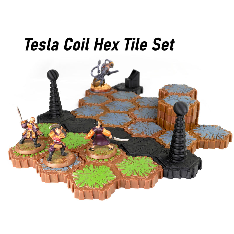 Tesla Gate Hero Scape Obstacle Interactive | Tabletop Terrain Hex Pieces | Paintable Miniature Board Game | DnD Role Play Game Upgrade Tile