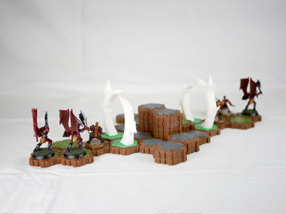 Hero Scape Obstacle Interactive Viking Portal | Tabletop Terrain Hex Pieces | Paintable Miniature Board | DnD Role Play Game Upgrade Tile