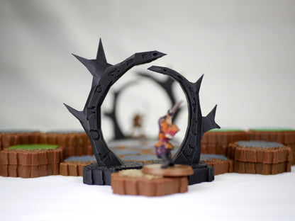 Hero Scape Obstacle Interactive Viking Portal | Tabletop Terrain Hex Pieces | Paintable Miniature Board | DnD Role Play Game Upgrade Tile