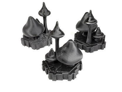 Hero Scape Single Hex Obstacle Mushrooms | Tabletop Terrain Hex Pieces | Paintable Miniature Board Game | DnD Role Play Game Upgrade Tile
