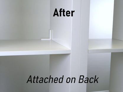 KALLAX Aligner Shelf Straightener | Straight Edge Your Multiple Shelves | Hook Clip Pressure Fit Tool No Glue Or Screws White Black IKEA