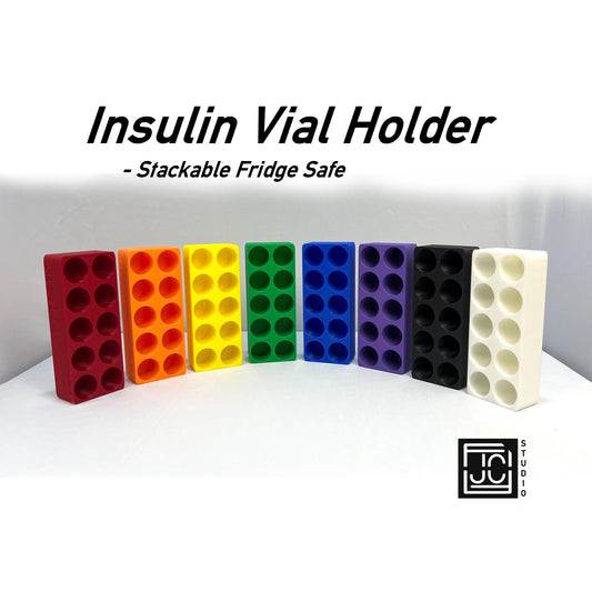 Insulin Vial Fridge Storage Organizer | Humalog Novalog Aspart Stackable Bins | Diabetic Injection Clutter Cleanup | Vial Holder