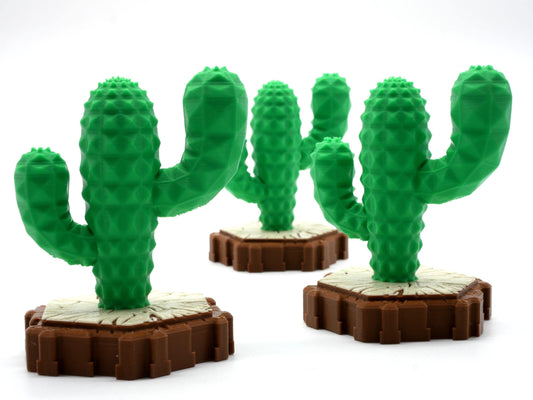 Desert Cactus Hero Scape Single Hex Obstacle | Tabletop Terrain Piece | Magic Miniature Board Game | DnD Role Play Game Upgrade Tile Kit