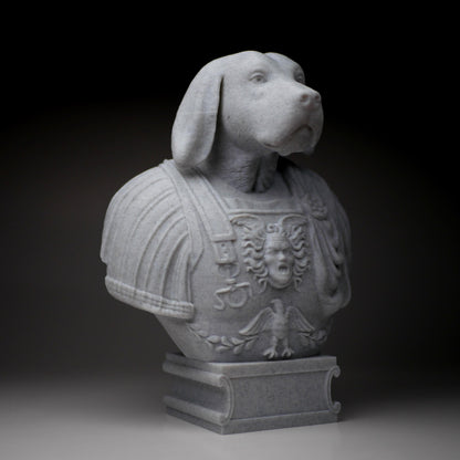 Custom Bust Sculpture of Dog Cat Horse or Pets Send Us 3+ Photos | Renaissance Bust | Unique Animal 3D Printed Bronze Gold Copper Marble PLA