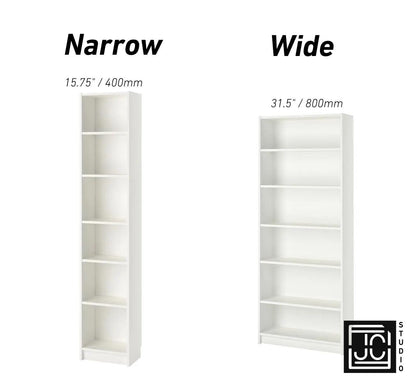 Billy Bookshelf Crown Molding Kit | Modular Pack for Any Width Combination of Ikea Billy Shelves | Shelf Aligner | Easy No Glue or Screws