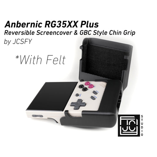 Anbernic RG35XX Plus Reversible Screen Cover GBC Style Chin Grip Felt Screen Protector