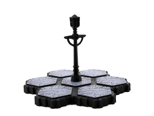 Grimdark Lamppost Hero Scape Seven Hex Obstacle | Tabletop Terrain Structure Piece | Miniature Board Game | DnD Role Play Game Upgrade Tile