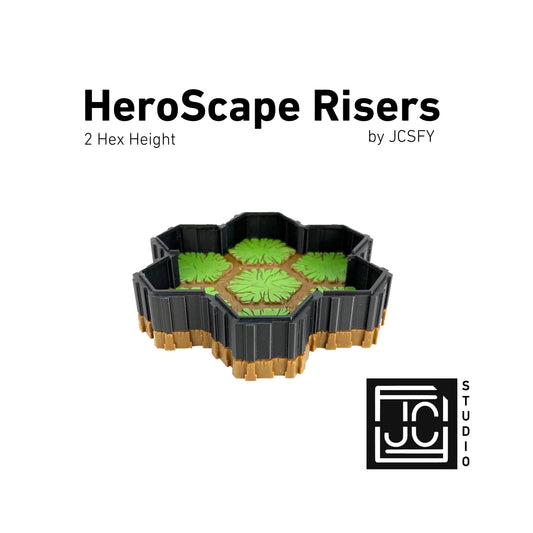 Hero Scape Riser Pieces Pack | Grow Your Landscape Battle Arena | Paintable Miniature Board Game | Connects with Existing Terrain Hex Tiles