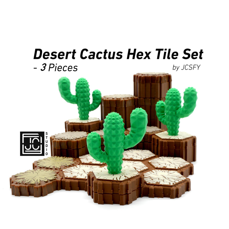Desert Cactus Hero Scape Single Hex Obstacle | Tabletop Terrain Piece | Magic Miniature Board Game | DnD Role Play Game Upgrade Tile Kit