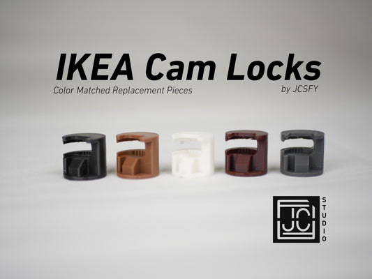 IKEA Cam Lock Color Match Part for Malm Hemnes Besta Billy – Color Matching Upgrade Available in Dark Gray White Espresso and Walnut