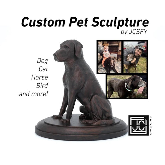 Custom Bust Sculpture of Dog Cat Horse or Pets Send Us 3+ Photos | Renaissance Bust | Unique Animal 3D Printed Bronze Gold Copper Marble PLA