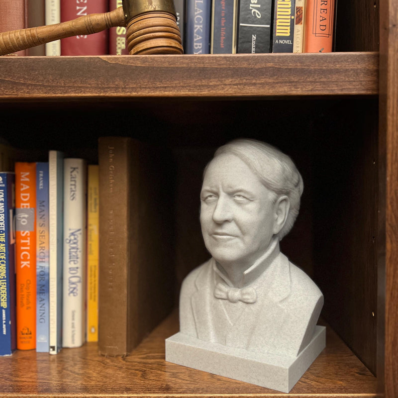 Thomas Alva Edison Life Size Sculpture Bust 3D Printed Decor Electrician Engineer Sculpt Inventor Business Electricity Founding Bookshelf